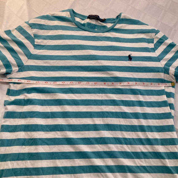Polo Youth Ralph Lauren Stripped T-shirt Size Large Tees Short Sleeve Slim Fit - Picture 4 of 10